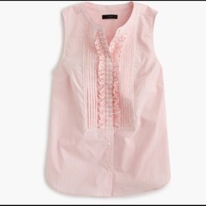 J Crew striped gingham bib top